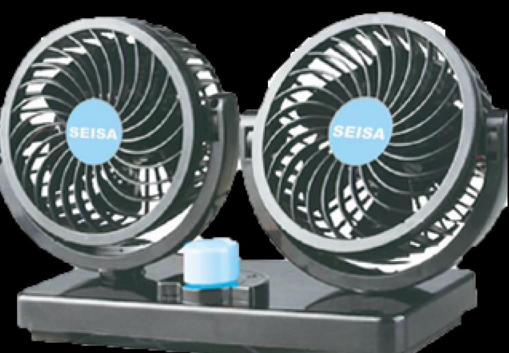 Ventilador doble para carro vista frontal