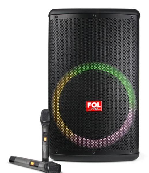 Bafle TWS FOL L-1501 con 2 micrófonos 220 W